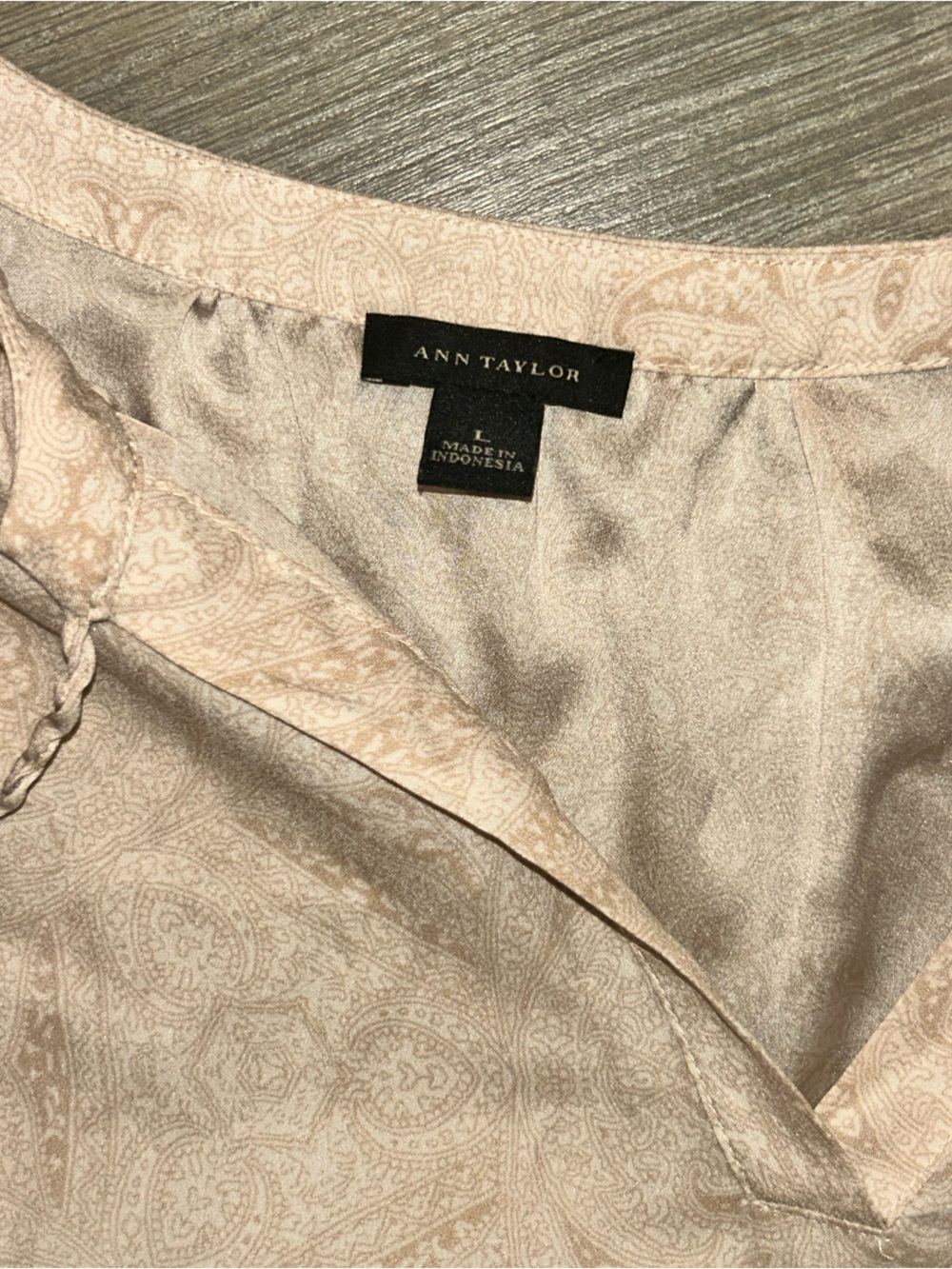 Ann Taylor Blush Paisley Satin-Lined Skirt